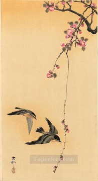  cherry Painting - cherry blossom with birds Ohara Koson birds